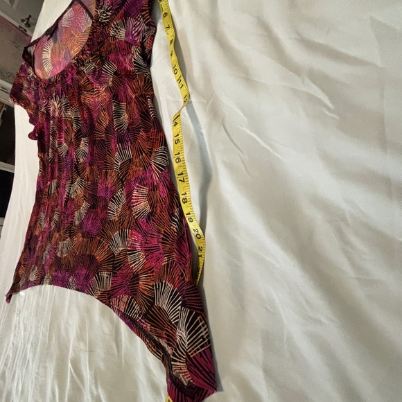 East 5th Pink and Brown Printed Short Sleeve Tunic - Picture 5 of 6